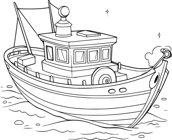 Boat coloring book stock vector by jambulboy