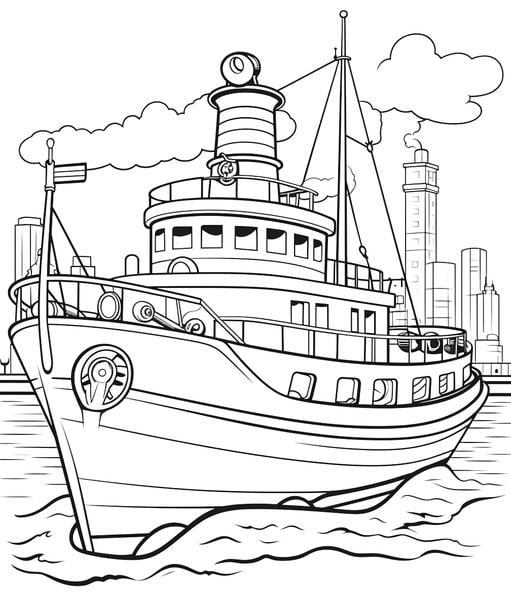 Free printable watercraft boats coloring pages list
