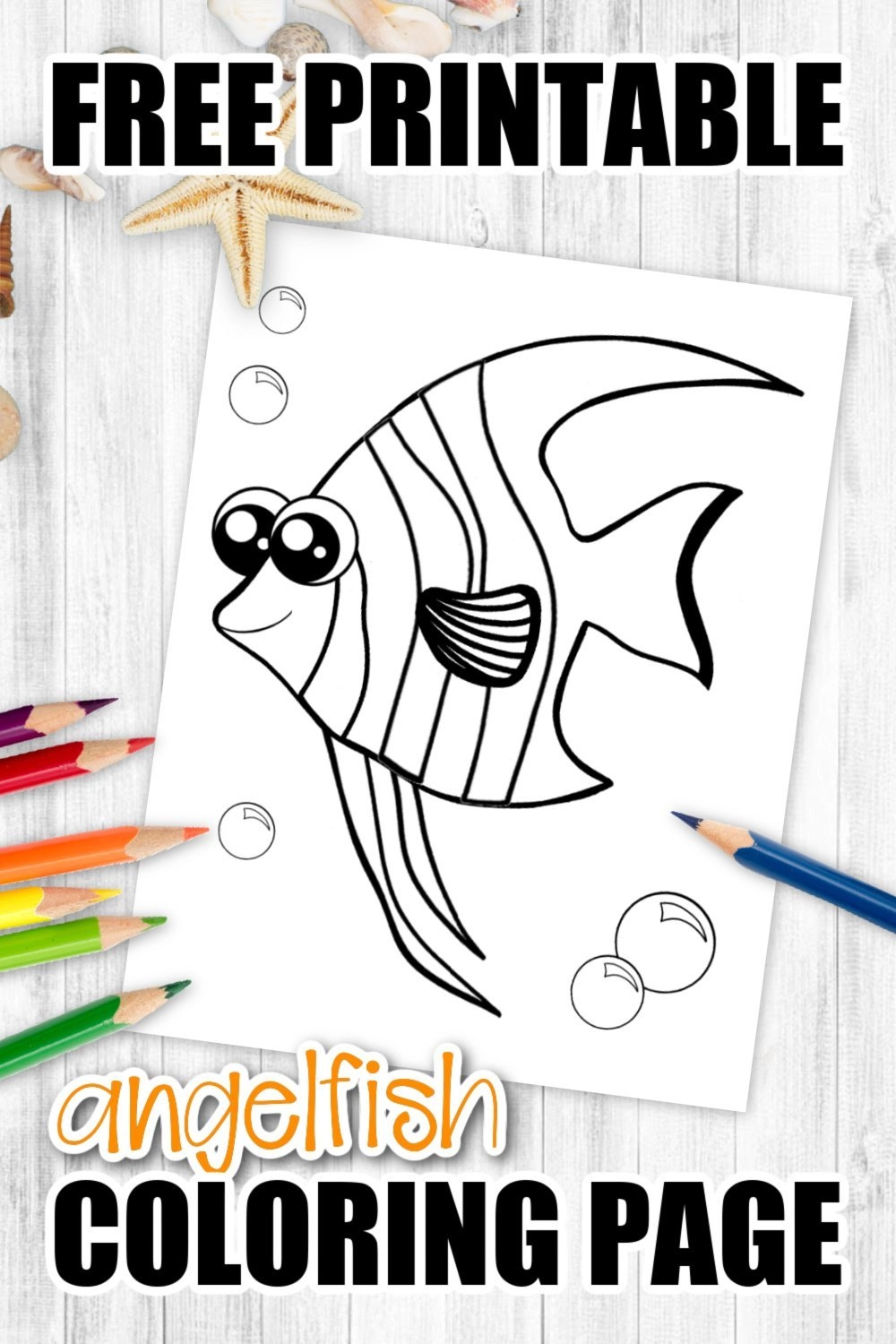 Free printable angelfish coloring page â simple mom project