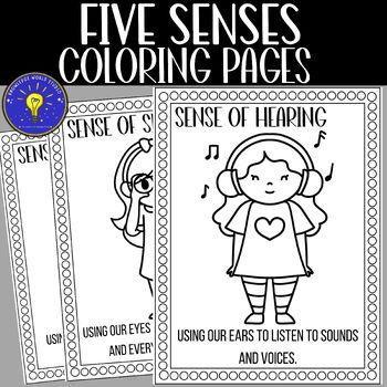 Five senses coloring pages senses coloring sheets by knowledge world studio