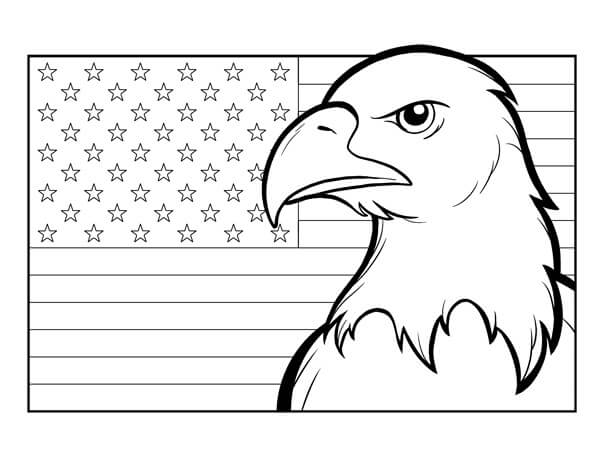 Happy flag day coloring page