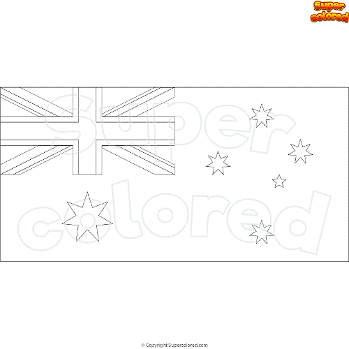 Coloring page flag of australia