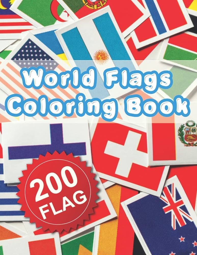 World flags coloring book flags of the world for kids a great geography gift for kids and adults learn and color