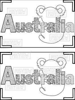 Australia coloring page by the virtual explorer tpt