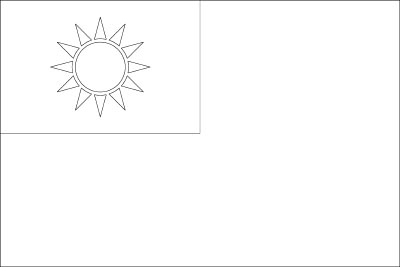 Coloring page for the flag of taiwan