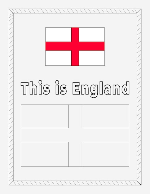 Premium vector national flag coloring page for kids ages