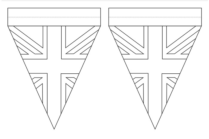 Free coronation bunting templates union jacks or red white and blue colours