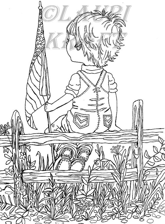 Usa flag boy country printable adult coloring book page instant download zentangle pdf kraft color meditation