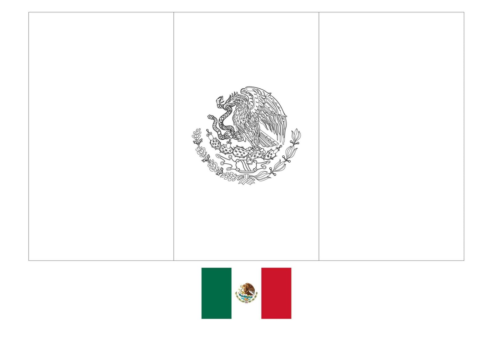 Flag of mexico coloring page
