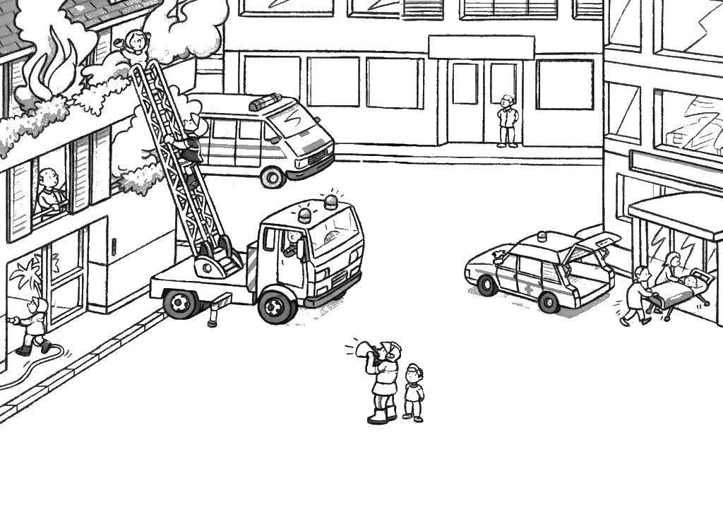 Fire coloring pages