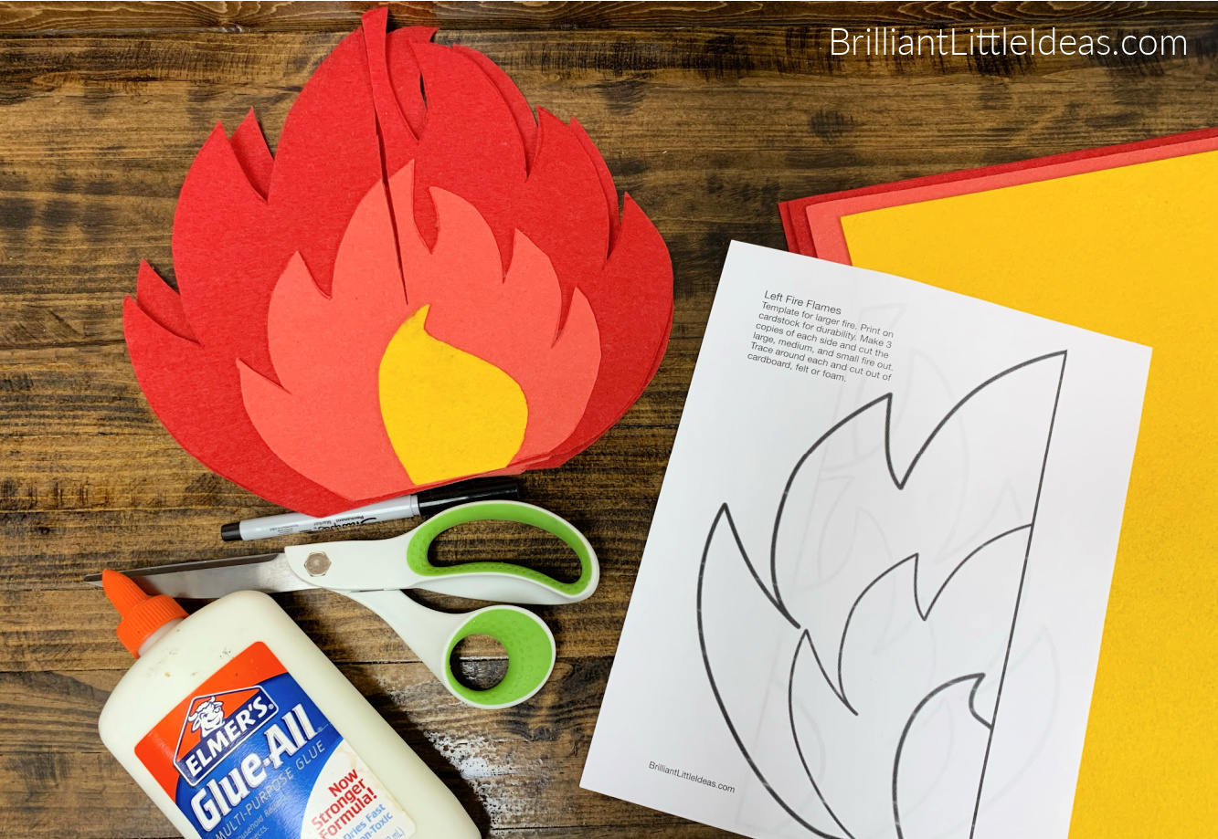 How to make d fire flames with printable template brilliant little ideas