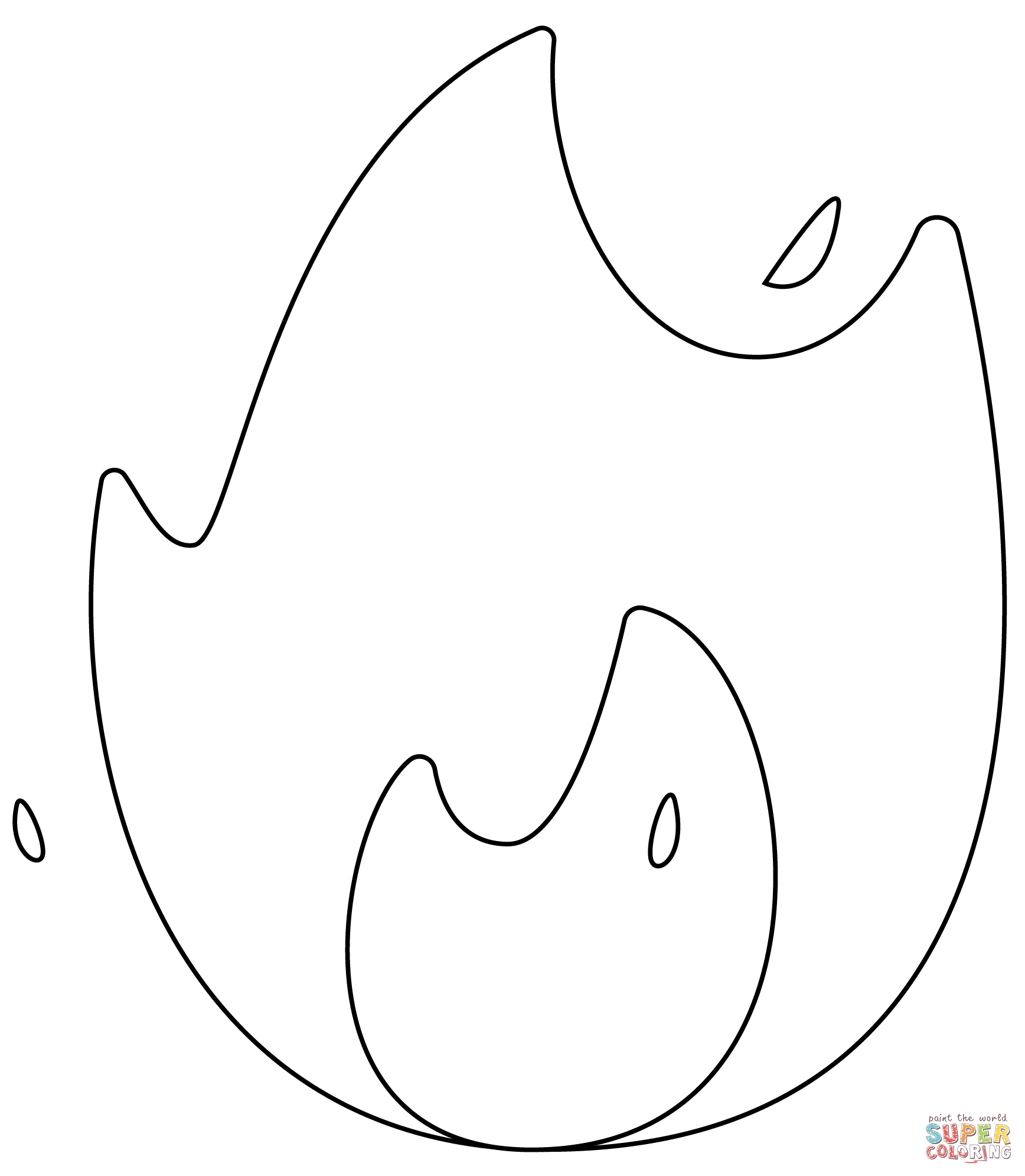 Fire emoji coloring page free printable coloring pages
