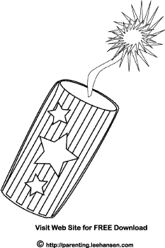 July fireworks fire cracker picture to color