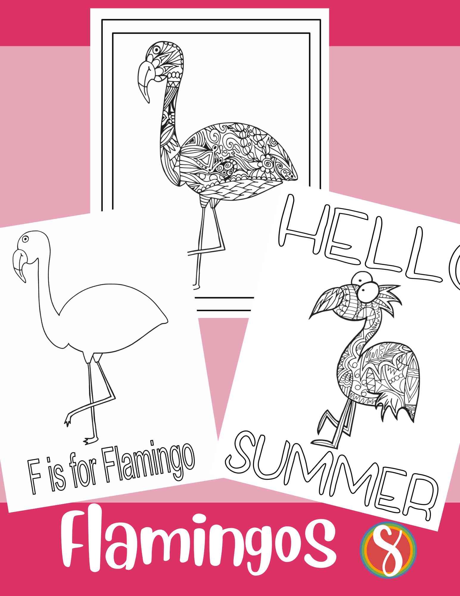 Free flamingo coloring pages â stevie doodles