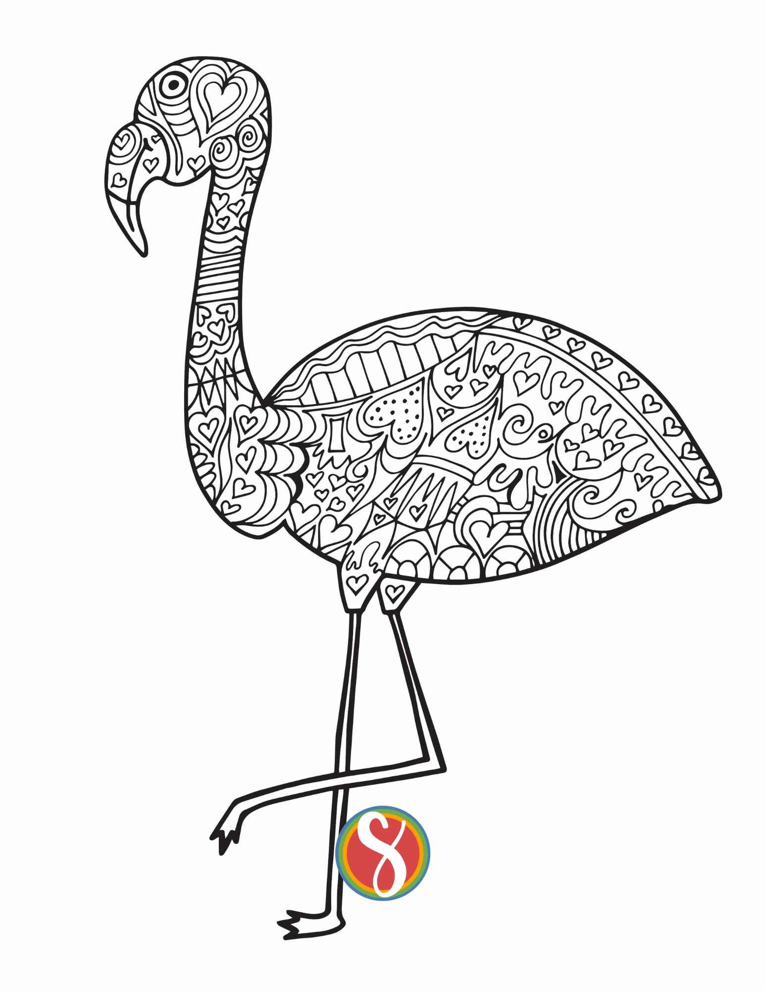 Free flamingo coloring pages â stevie doodles