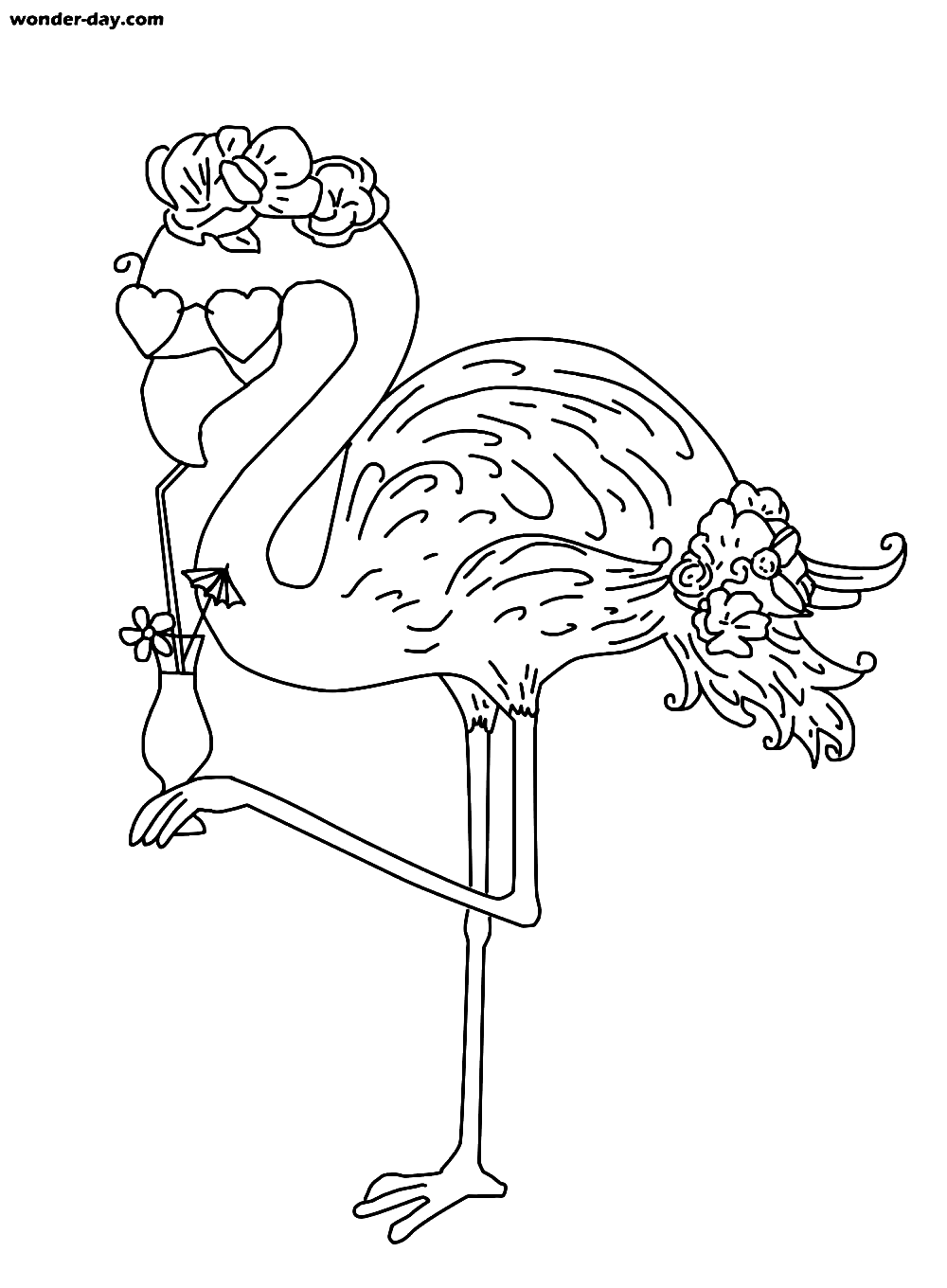 Flamingo coloring pages printable for free download