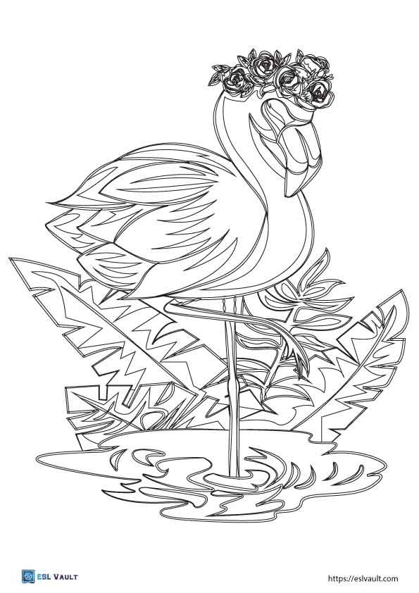 Free flamingo coloring pages