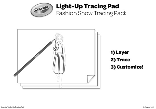 Fashion show tracing pack coloring page