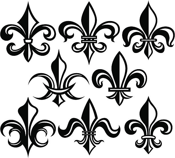 Fleur de lis tattoo stock illustrations royalty