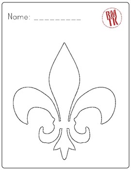 Fleur de lis coloring by real men teach kindergarten tpt