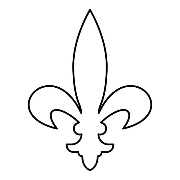 Heraldic symbol heraldry liliya symbol fleurdelis royal french heraldry style icon outline black color vector illustration flat style image stock illustration