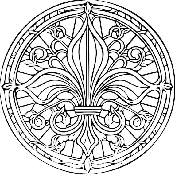 Each fleur de lis png svg coloring pages stained glass patterns vector laser cnc patterns