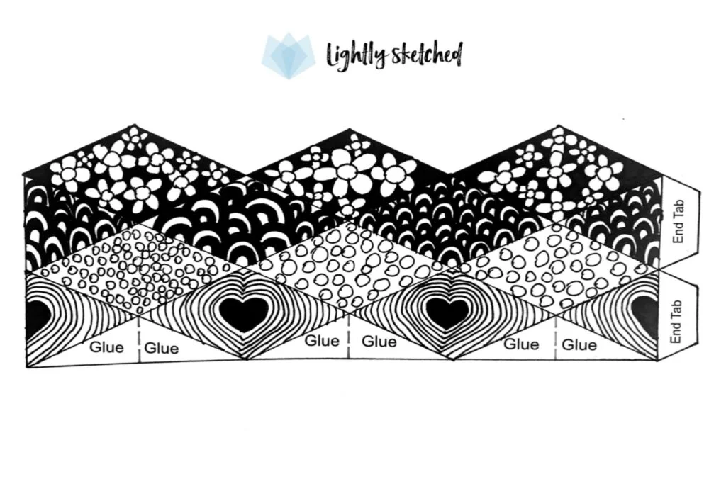 Flextangle designs paper toys for kids lightly sketched mono