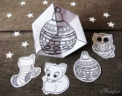 Adorable printable christmas flextangles for kids
