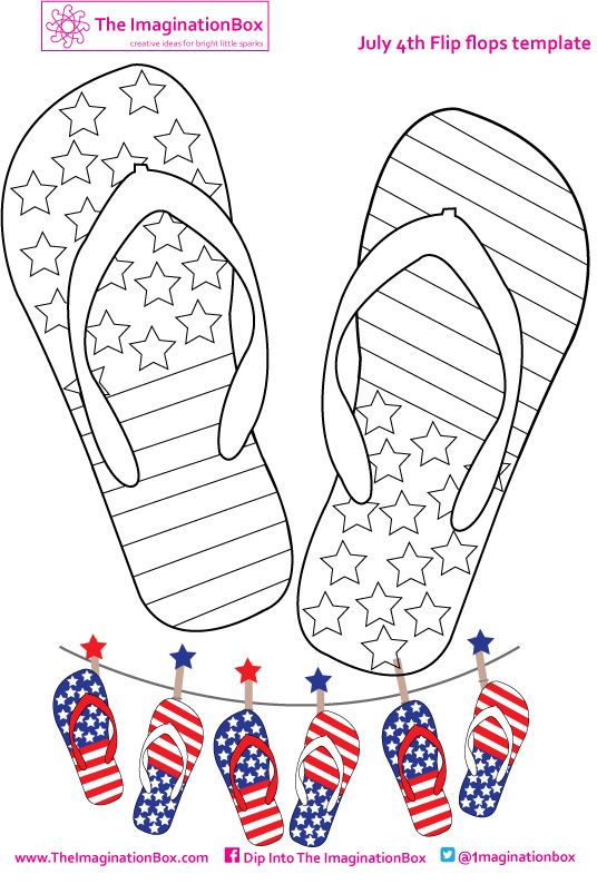 Free th of july flip flop bunting printable