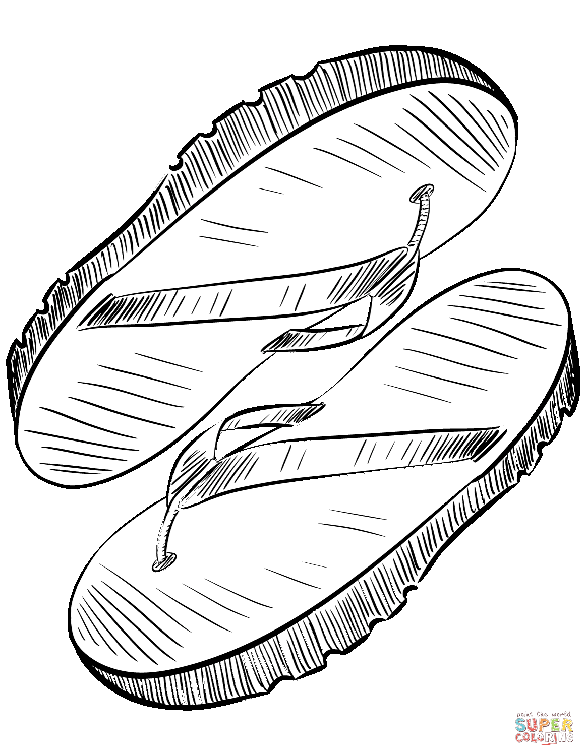 Flip flops coloring page free printable coloring pages