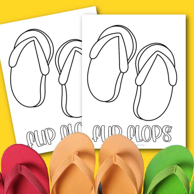Free flip flop coloring page