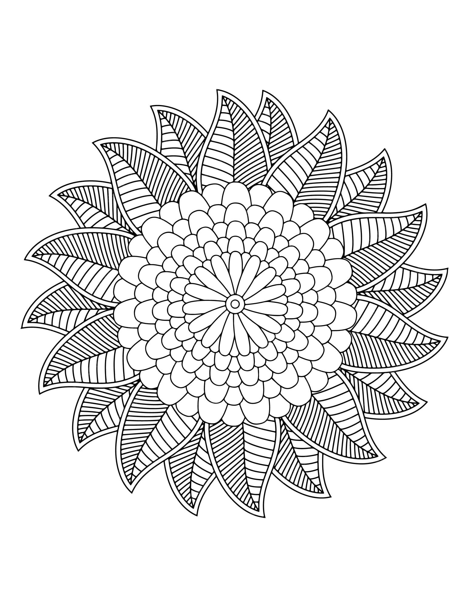 Premium vector hand drawn illustration floral coloring book for adults mandala coloring pages printable seamless
