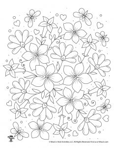 Flower adult coloring pages woo jr kids activities childrens publishing