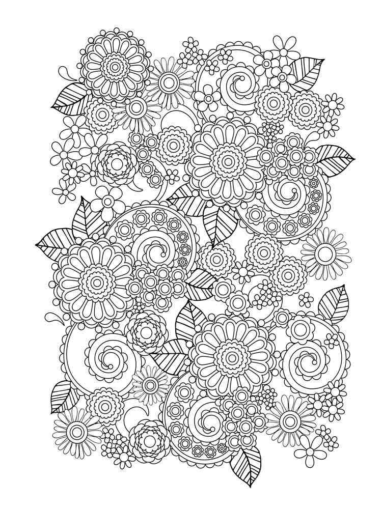 Flowers coloring pages for adults