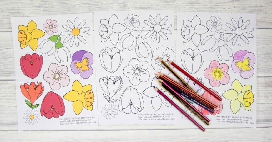 Free flower colouring page for adults mum in the madhouse
