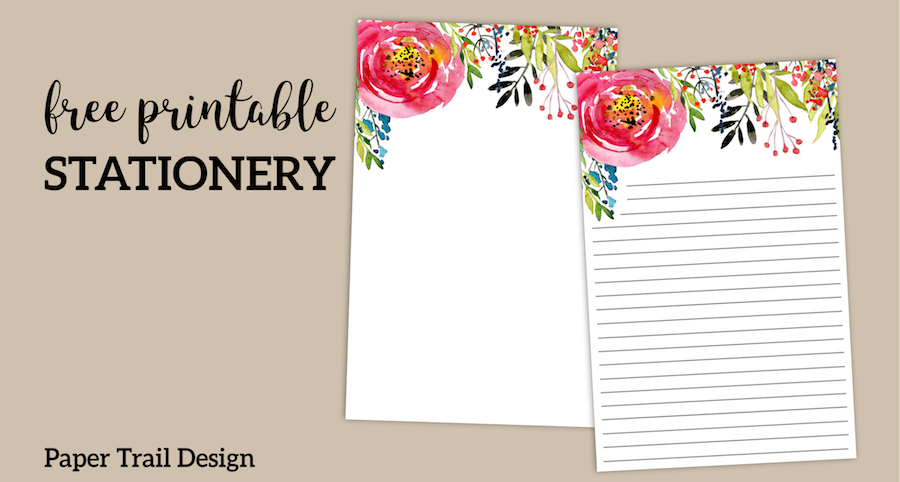 Free printable floral stationery