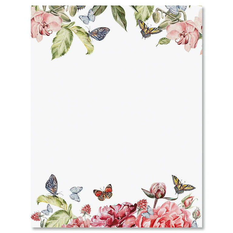 Flutter of florals easter letter papers