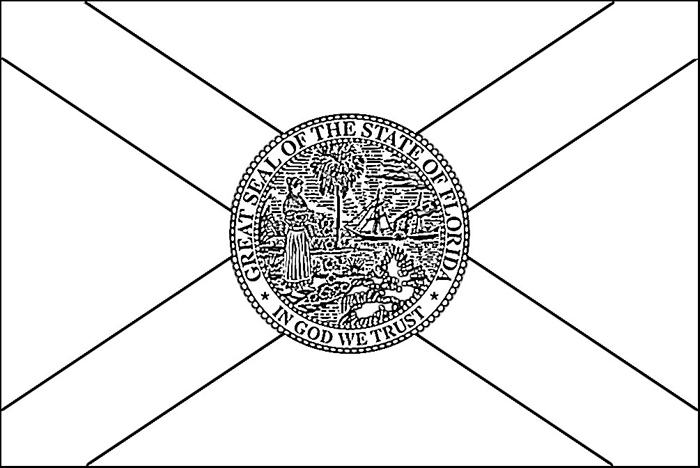 Florida flag coloring page purple kitty