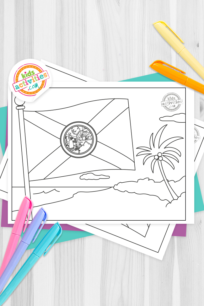 Historic florida flag coloring pages kids activities blog kids activities