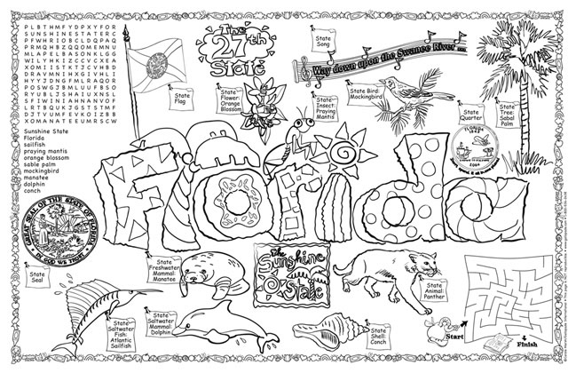 Florida symbols facts funsheet â pack of