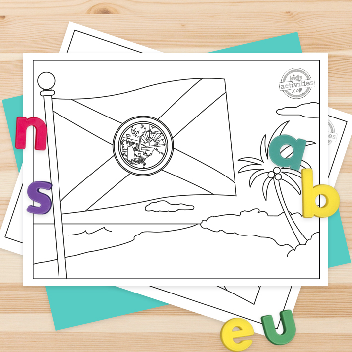 Historic florida flag coloring pages kids activities blog kids activities