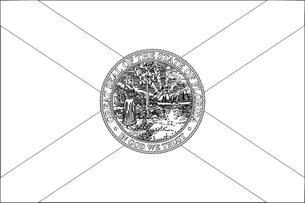 Free printable florida state flag color book pages x