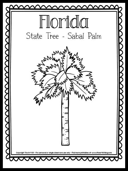 Florida state tree sabal palm coloring page free printable tree coloring page coloring pages south carolina
