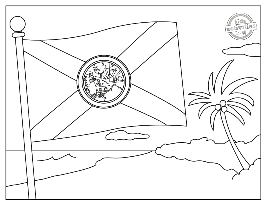 Historic florida flag coloring pages kids activities blog kids activities