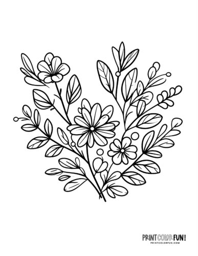 Flower coloring pages clipart to color a whole garden at