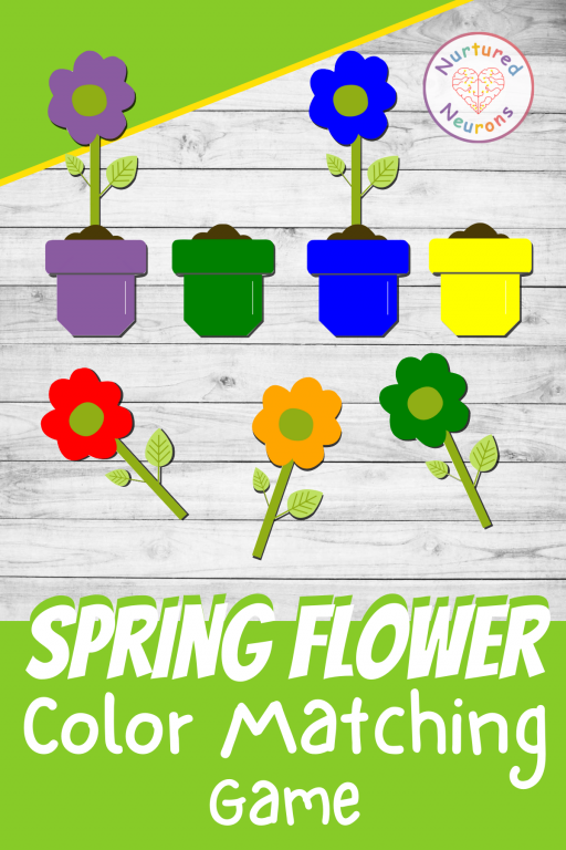 A spectacular spring flower color matching game preschool printable