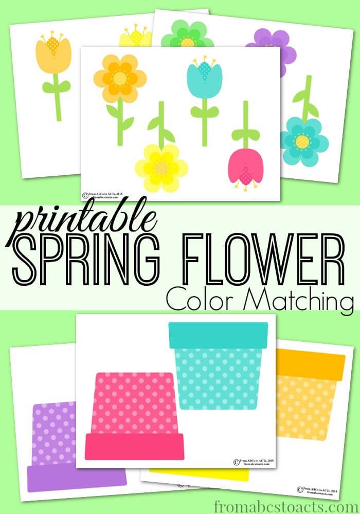 Printable spring flower color matching