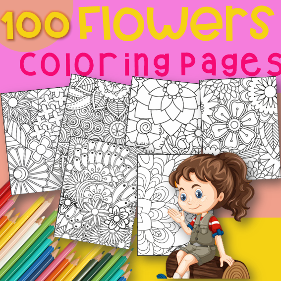Bloom with joy beautiful flowers coloring pages for relaxation and mindfulness made by teachers