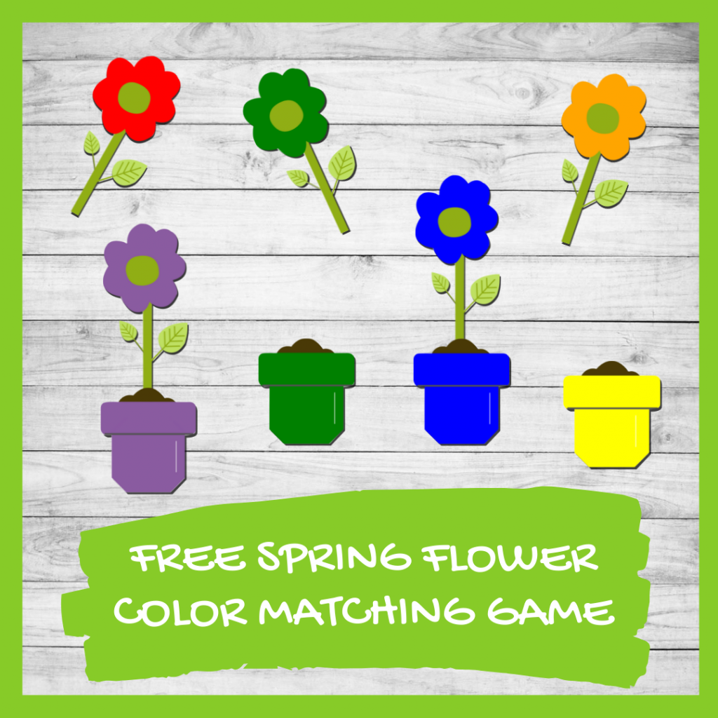 A spectacular spring flower color matching game preschool printable