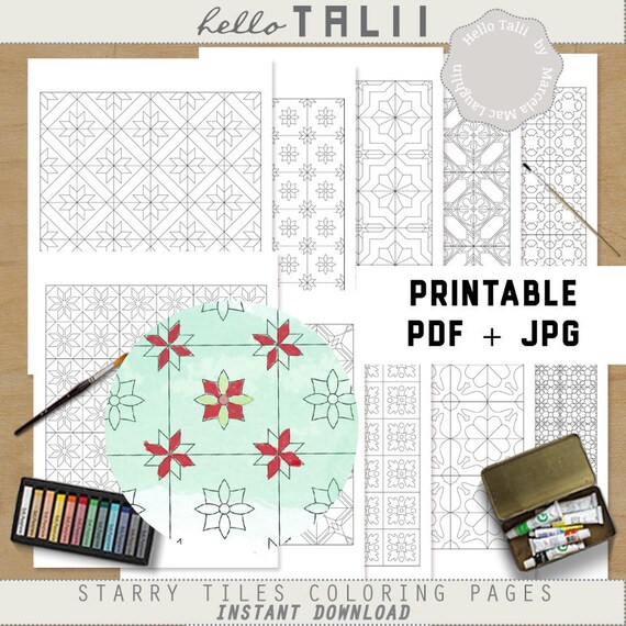 Coloring pages star mosaic patterns coloring pages decor book